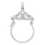 De-Ani Sterling Silver Rhodium-plated Polished Scroll Design Charm Holder