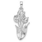 Sterling Silver Rhodium-plated Preciosa Crystal Tulips Pendant - Image 4