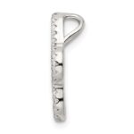 Sterling Silver Rhodium-plated Polished CZ Paw Print Chain Slide - Image 2