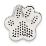 Sterling Silver Rhodium-plated Polished CZ Paw Print Chain Slide - Image 4