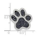 Sterling Silver Rhodium-plated Polished CZ Paw Print Chain Slide - Image 3