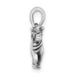 Sterling Silver Antiqued Polished Unicorn Pendant - Image 2