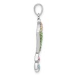 Sterling Silver Rhodium-plated Preciosa Crystal Kite Pendant - Image 2