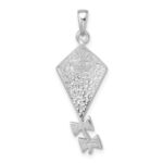 Sterling Silver Rhodium-plated Preciosa Crystal Kite Pendant - Image 4