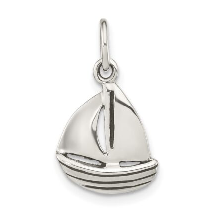 Sterling Silver Polished Sailboat Pendant