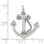 Sterling Silver Polished Anchor Pendant - Image 3