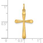 Sterling Silver Gold-plated Polished Round Tapered Ends Cross Pendant - Image 3