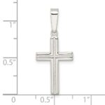 Sterling Silver Polished and Satin Center Latin Cross Pendant - Image 3