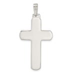 Sterling Silver Polished & Antiqued Textured Center Cross Pendant - Image 4