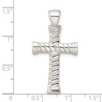 Sterling Silver Polished Twisted Hollow Large Latin Cross Pendant - Image 3