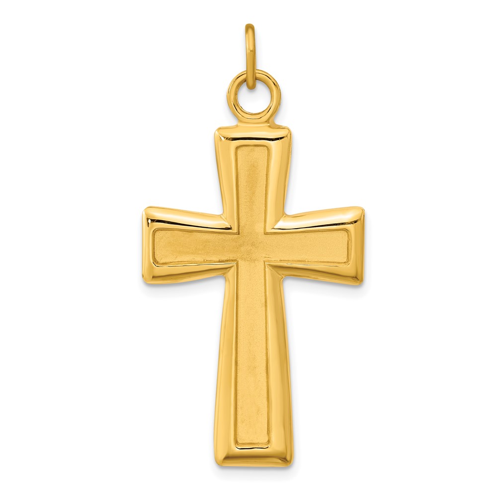 QC11120.jpg Sterling Silver Gold-plated Polished and Satin Cross Pendant - Image 1