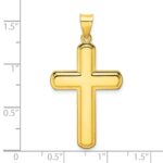 Sterling Silver Gold-tone Polished Solid Cross Pendant - Image 3