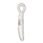 Sterling Silver Polished Crystal Cross Pendant - Image 2