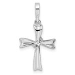 Sterling Silver Rhodium-plated CZ Cross Pendant - Image 4