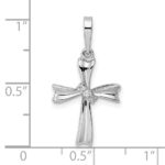 Sterling Silver Rhodium-plated CZ Cross Pendant - Image 3