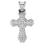 Sterling Silver Rhodium-plated Polished CZ Cross Pendant - Image 4