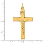 Sterling Silver Gold-plated Polished INRI Crucifix Cross Pendant - Image 3