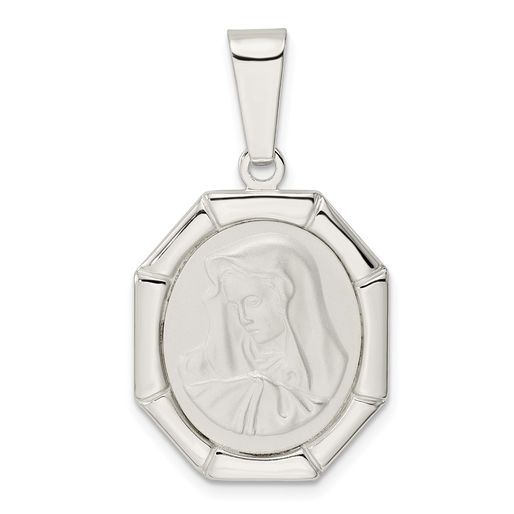 QC11193.jpg Sterling Silver Satin Madonna Pendant - Image 1