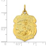 Sterling Silver Gold-tone Polished Solid Saint Michael Medal Pendant - Image 3