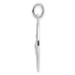 Sterling Silver Rhodium-plated Polished Solid Oval St Jude Pendant - Image 2