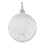 Sterling Silver Rhodium-plated Polished Solid Saint Michael Pendant - Image 4