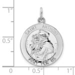 Sterling Silver Rhodium-plated Polished Solid Saint Anthony Pendant - Image 3
