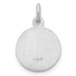 Sterling Silver Rhodium-plated Polished Solid 1st Holy Communion Pendant - Image 4