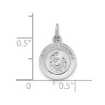 Sterling Silver Rhodium-plated Polished Solid 1st Holy Communion Pendant - Image 3