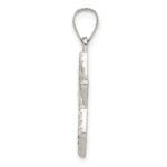 Sterling Silver Polsihed and Textured Solid Star of David Pendant - Image 2