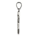 Sterling Silver Antiqued and Textured Solid Star of David Pendant - Image 2