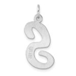 Large Sterling Silver Rhodium-plated Script Letter S Initial Charm - Image 3
