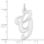 Large Sterling Silver Rhodium-plated Fancy Script Letter G Initial Charm - Image 4