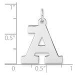 Large Sterling Silver Rhodium-plated Block Letter A Initial Charm - Image 4