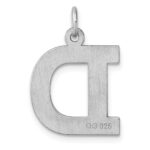 Large Sterling Silver Rhodium-plated Block Letter D Initial Charm - Image 3