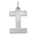 Large Sterling Silver Rhodium-plated Block Letter I Initial Charm - Image 3