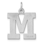 Large Sterling Silver Rhodium-plated Block Letter M Initial Charm - Image 3