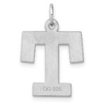 Large Sterling Silver Rhodium-plated Block Letter T Initial Charm - Image 3