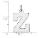 Large Sterling Silver Rhodium-plated Block Letter Z Initial Charm - Image 4