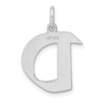Small Sterling Silver Rhodium-plated Artisan Block Letter D Initial Charm - Image 3