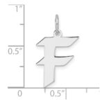 Small Sterling Silver Rhodium-plated Artisan Block Letter F Initial Charm - Image 4