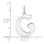 Small Sterling Silver Rhodium-plated Artisan Block Letter G Initial Charm - Image 4