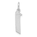 Small Sterling Silver Rhodium-plated Artisan Block Letter I Initial Charm - Image 3