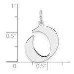 Small Sterling Silver Rhodium-plated Artisan Block Letter O Initial Charm - Image 4