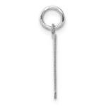 Small Sterling Silver Rhodium-plated Artisan Block Letter V Initial Charm - Image 2