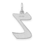 Small Sterling Silver Rhodium-plated Artisan Block Letter Z Initial Charm - Image 3