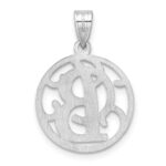 Small Sterling Silver Rhodium-plated Fancy Script Letter B Initial Pendant - Image 3