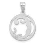 Small Sterling Silver Rhodium-plated Fancy Script Letter C Initial Pendant - Image 3