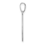 Small Sterling Silver Rhodium-plated Fancy Script Letter R Initial Pendant - Image 2