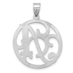 Large Sterling Silver Rhodium-plated Fancy Script Letter A Initial Pendant - Image 3