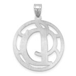 Large Sterling Silver Rhodium-plated Fancy Script Letter D Initial Pendant - Image 3